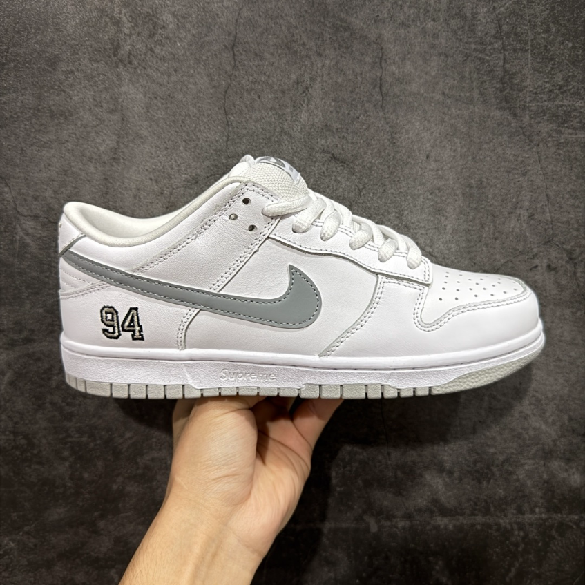 Nike SB Dunk Low Supreme 94 White Metallic Silver