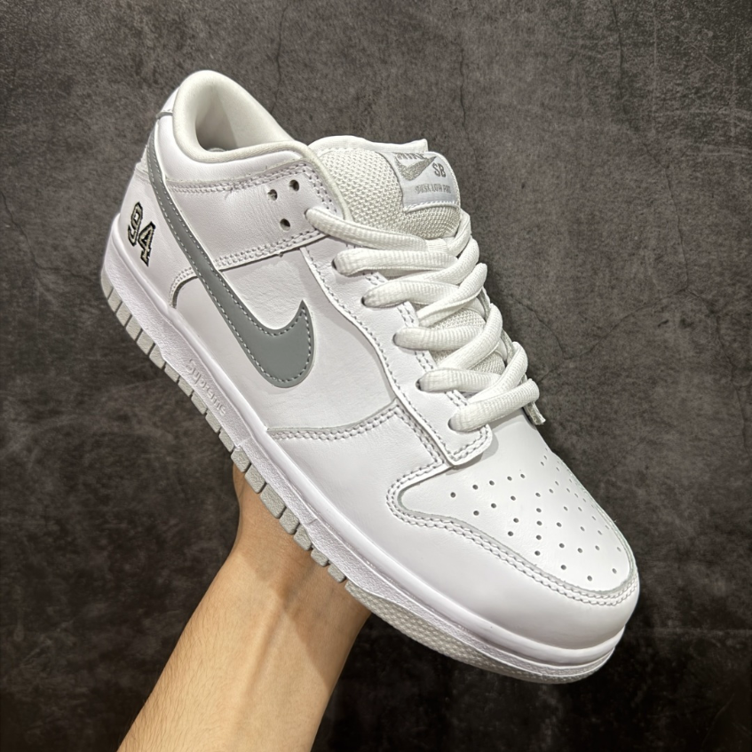 Nike SB Dunk Low Supreme 94 White Metallic Silver