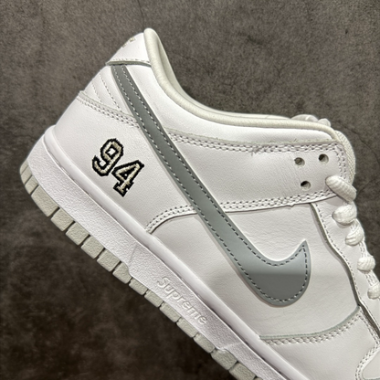 Nike SB Dunk Low Supreme 94 White Metallic Silver